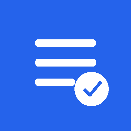 Study Planner logo, a white checklist with a check mark in a circle on a blue field